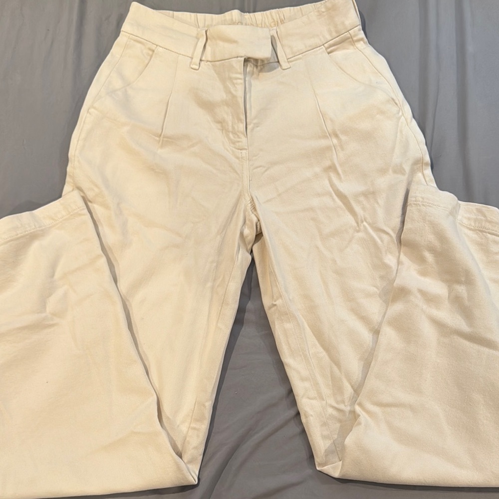 Chic Cream High-Waisted Pants